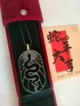 Friends Birthday Gift Carbon Fiber Snake Pattern Sweater Necklace