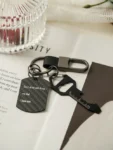 Dad's Birthday Gift Father's Day Anniversary Carbon Black Fiber Bottle Opener key KeyChain Set