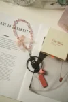 Give Boyfriend Girlfriend Cute Cat High-end Carbon Fiber Peace&love Keychain Mobile Phone Pendant