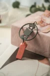 Give Boyfriend Girlfriend Cute Cat High-end Carbon Fiber Peace&love Keychain Mobile Phone Pendant