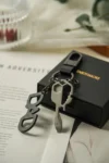 Dad letter KeyChain Dad's birthday gift father's day Anniversary Carbon Black Fiber KeyChain set