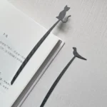 Cute Cat& Bird Classmates Graduation and Higher Education Gifts for the Opening of School Chinese Style Creative and Exquisite Carbon Fiber Bookmark Set