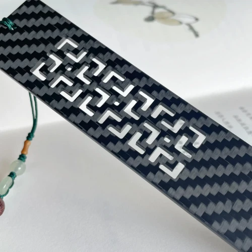 Teacher's Day Gift Classmate Graduation Gift Chinese Style Exquisite Hollow Window Carbon Fiber Bookmark