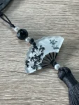 Birthday Valentine's Day Anniversary Carbon Black Fiber "ZHU" Panda Car Pendant Gift Box