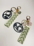 Couple Girlfriend Boyfriend Gift Chinese Style National Cute Panda Hollow Carbon Fiber KeyChain Phone Chain