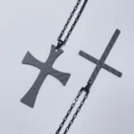 EE013 Couple Cross Necklace Confession Boyfriend Girlfriend Creative Necklace Valentine's Day Confession Gift Carbon Fiber Keychain Gift Set