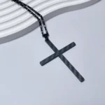 EE013 Couple Cross Necklace Confession Boyfriend Girlfriend Creative Necklace Valentine's Day Confession Gift Carbon Fiber Keychain Gift Set