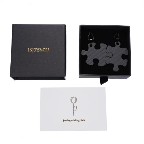 EE003 Puzzle Out A Complete Life Valentine's Day Couple Inspirational Necklace Love Mood Puzzle Necklace Gift Set