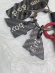 EE011 Love Is Home DIY Four-In-One Puzzle Love House Carbon Fiber Keychain Gift