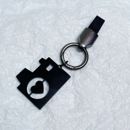 EE015 Heart-beating Moment Camera Cool Gift For Boyfriend Carbon Fiber KeyChain Gift
