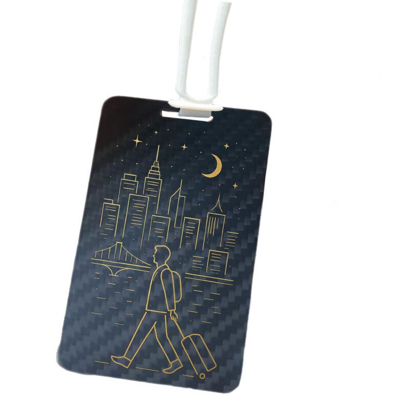 EE028 Travel Essentials Personalized Luggage Tags Set with Engraved pattern