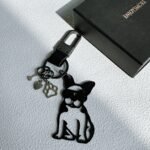 French Bulldog Carbon Fiber Keychain - Personalized Dog Lover Gift