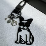 French Bulldog Carbon Fiber Keychain - Personalized Dog Lover Gift