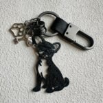 Enjoysmore | Premium 3K Carbon Fiber Chihuahua Silhouette Keychain, CNC Machined Minimalist Dog Memorial Pendant, Aerospace Grade EDC Keychain for Pet Lovers