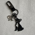 Enjoysmore | Premium 3K Carbon Fiber Chihuahua Silhouette Keychain, CNC Machined Minimalist Dog Memorial Pendant, Aerospace Grade EDC Keychain for Pet Lovers