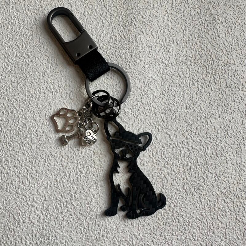 Chihuahua Carbon Fiber Keychain - Personalized Dog Lover Gift
