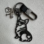 Minimalist Corgi Merchandise - Genuine Carbon Fiber Dog Keychain - Unique Corgi Ornament for Men & Women - Black Silhouette Pet Gift