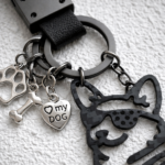 Minimalist Corgi Merchandise - Genuine Carbon Fiber Dog Keychain - Unique Corgi Ornament for Men & Women - Black Silhouette Pet Gift