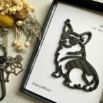 Minimalist Corgi Merchandise - Genuine Carbon Fiber Dog Keychain - Unique Corgi Ornament for Men & Women - Black Silhouette Pet Gift
