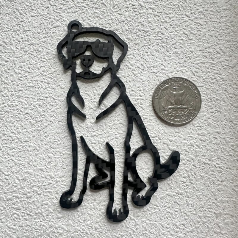 Enjoysmore | Premium 3K Carbon Fiber Labrador Retriever Silhouette Keychain, CNC Machined Minimalist Dog Memorial Pendant, Aerospace Grade EDC Keychain for Lab Lovers