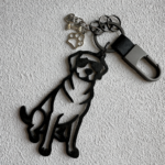 Enjoysmore | Premium 3K Carbon Fiber Labrador Retriever Silhouette Keychain, CNC Machined Minimalist Dog Memorial Pendant, Aerospace Grade EDC Keychain for Lab Lovers