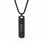 Personalized Carbon Fiber Name Necklace for Men - Custom Jewelry Gift