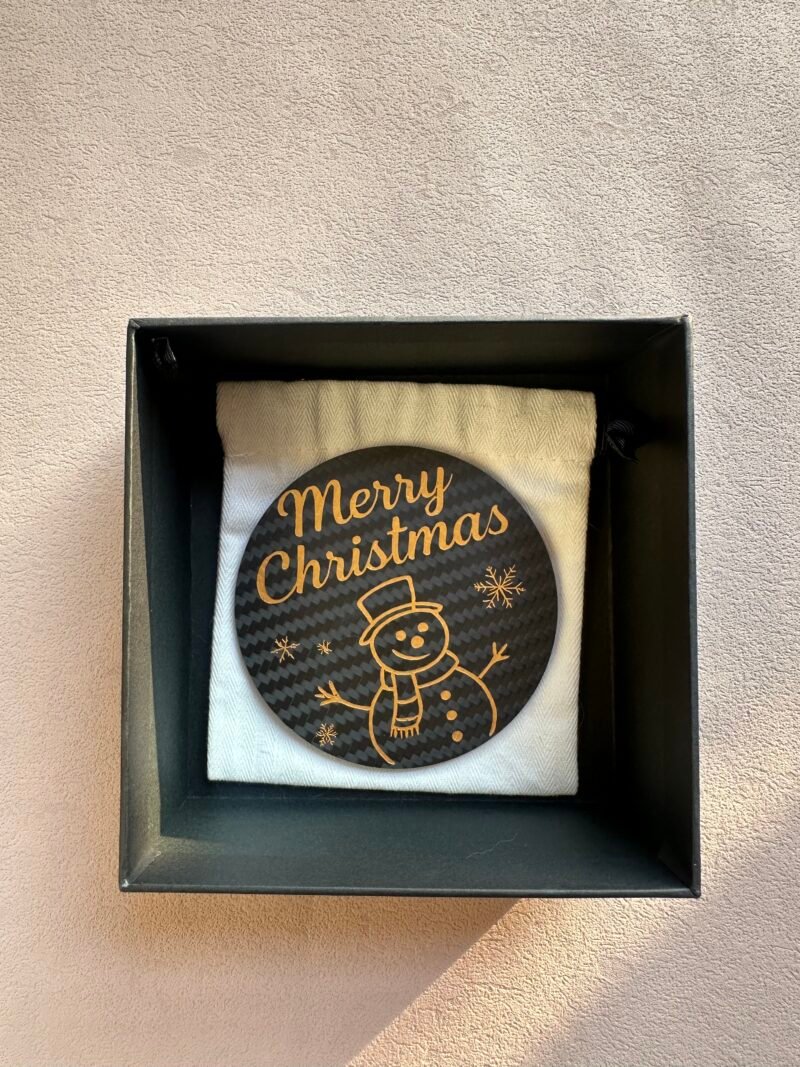 Christmas Coaster Set - Carbon Fiber Holiday Decor
