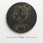 Personalized Couples Coaster Set - Carbon Fiber Coffee Coasters