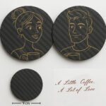 Personalized Couples Coaster Set - Carbon Fiber Coffee Coasters