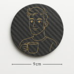 Personalized Couples Coaster Set - Carbon Fiber Coffee Coasters