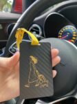 Personalized Carbon Fiber Pet Luggage Tag - Dog Cat Travel Accessory