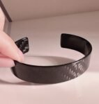Personalized Carbon Fiber Cuff Bracelet for Men - Minimalist Jewelry