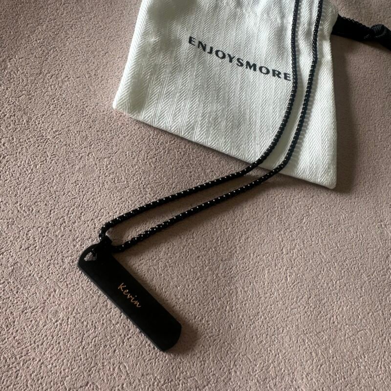 Personalized Carbon Fiber Name Necklace for Men - Custom Jewelry Gift