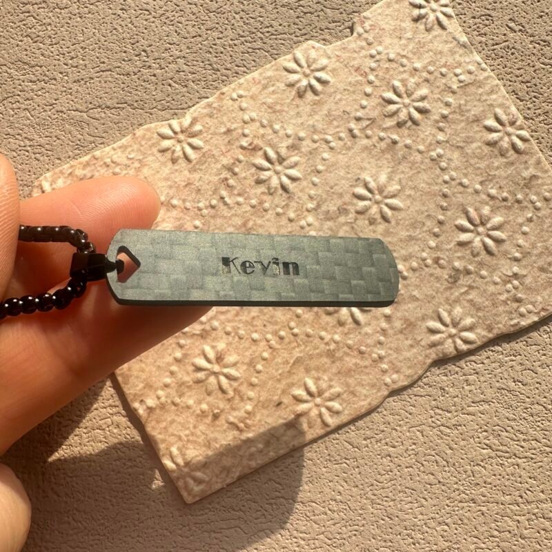 Personalized Carbon Fiber Name Necklace for Men - Custom Jewelry Gift