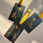 Personalized Carbon Fiber Pet Luggage Tag - Dog Cat Travel Accessory