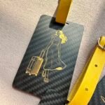 Personalized Carbon Fiber Pet Luggage Tag - Dog Cat Travel Accessory