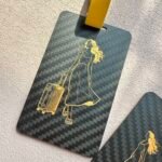 Personalized Carbon Fiber Pet Luggage Tag - Dog Cat Travel Accessory