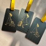 Personalized Carbon Fiber Pet Luggage Tag - Dog Cat Travel Accessory