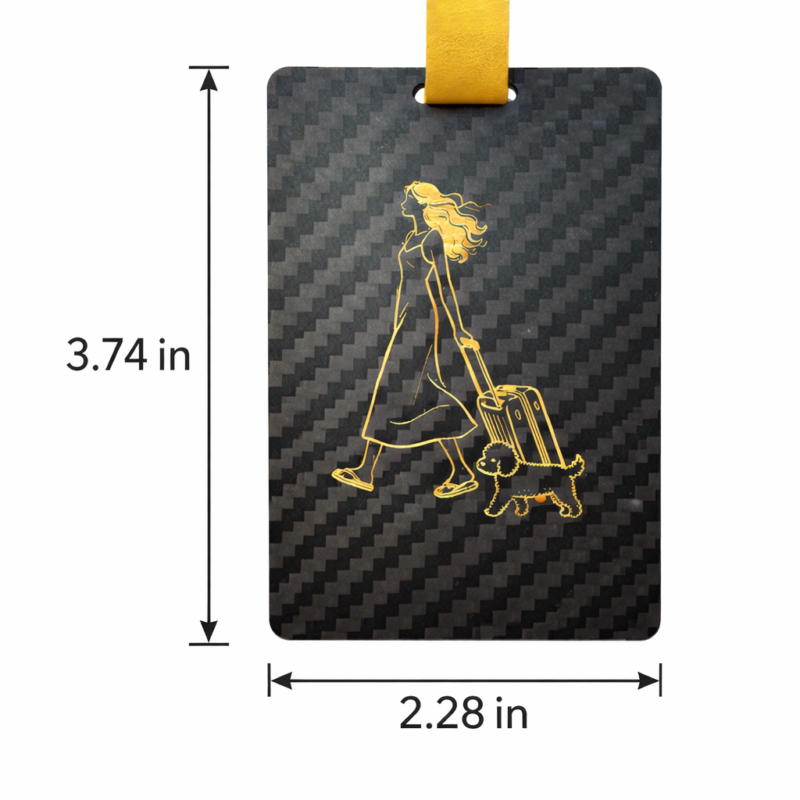 Personalized Carbon Fiber Pet Luggage Tag - Dog Cat Travel Accessory
