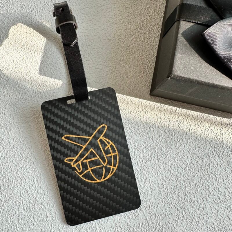 Carbon Fiber Airplane Luggage Tag - Personalized Pilot Gift