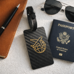 Carbon Fiber Airplane Luggage Tag - Personalized Pilot Gift