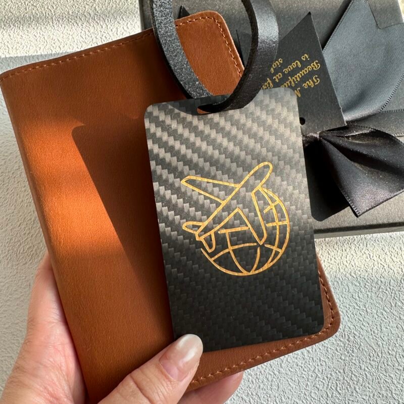 Carbon Fiber Airplane Luggage Tag - Personalized Pilot Gift