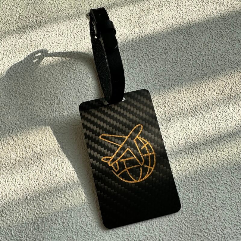 Carbon Fiber Airplane Luggage Tag - Personalized Pilot Gift