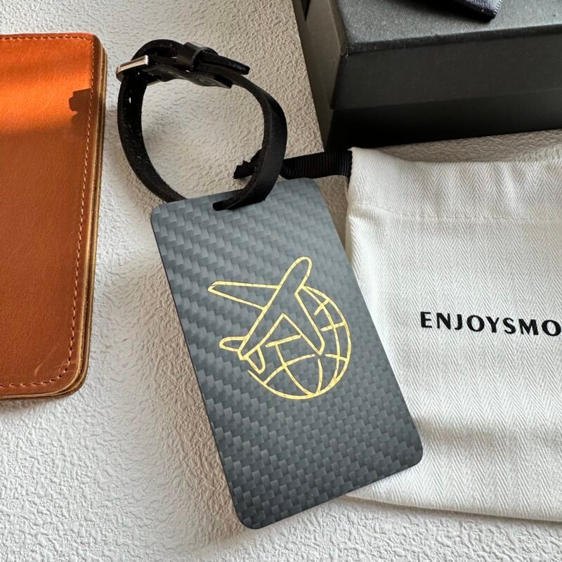 Carbon Fiber Airplane Luggage Tag - Personalized Pilot Gift