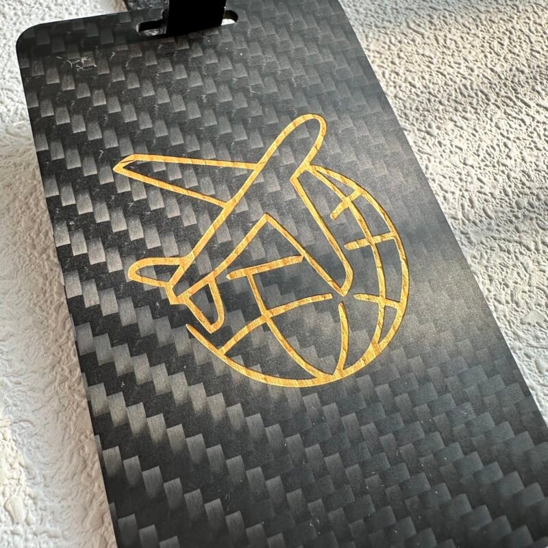 Carbon Fiber Airplane Luggage Tag - Personalized Pilot Gift