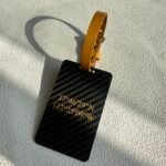 Personalized GPS Coordinates Luggage Tag - Carbon Fiber Travel Gift