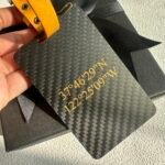 Personalized GPS Coordinates Luggage Tag - Carbon Fiber Travel Gift