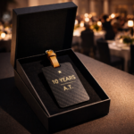 Corporate Anniversary Gift - 10 Years Carbon Fiber Luggage Tag