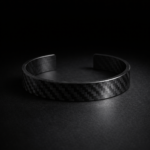 Personalized Carbon Fiber Cuff Bracelet for Men - Minimalist Jewelry