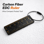Forged Carbon Fiber EDC Ruler Keychain - 6cm Pocket Tool
